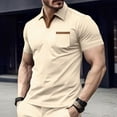 thumbnail image 1 of Fnnxeal Mens Polo Shirts Waffle Short Sleeve Summer Casual Collared Solid Polo Khaki Shirts for Men Size 3XL, 1 of 5