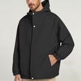 thumbnail image 1 of Fnnxeal Mens Rain Jackets Waterproof with Hood Fall Winter Long Sleeves Shirts Outdoor Windbreaker Lightweight Shirts Coat with Pockets Casual Black Jackets for Men Size 3XL, 1 of 6