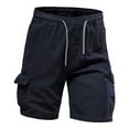 thumbnail image 1 of Fnnxeal Mens Relaxed Fit 100% Cotton Cargo Shorts Elastic Waist with Drawstring Multi-Pocket Utility Shorts for Outdoor Hiking Work Casual Navy,Size 3XL, 1 of 6