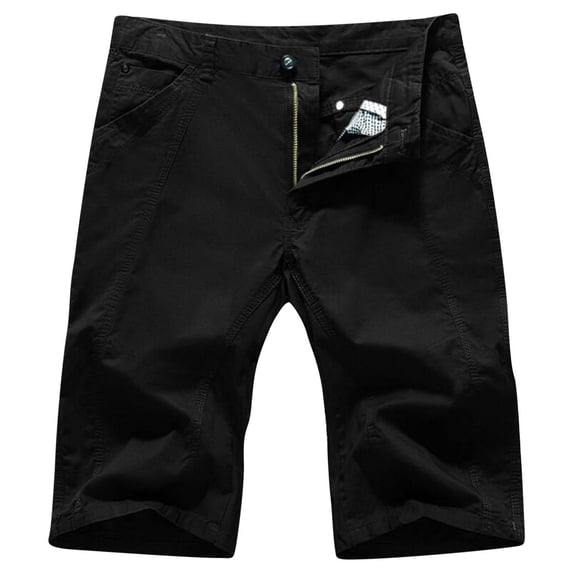 Fnnxeal Mens Relaxed Fit Cotton Cargo Shorts Multi-Pocket Utility Casual Shorts Big & Tall Black,Size 3XL