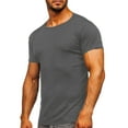 thumbnail image 1 of Fnnxeal Mens Ribbed Performance Muscle Tee - Fitted Stretch Breathable Short Sleeve Crew Neck T-Shirt for Gym, Wine,Size XL, 1 of 8