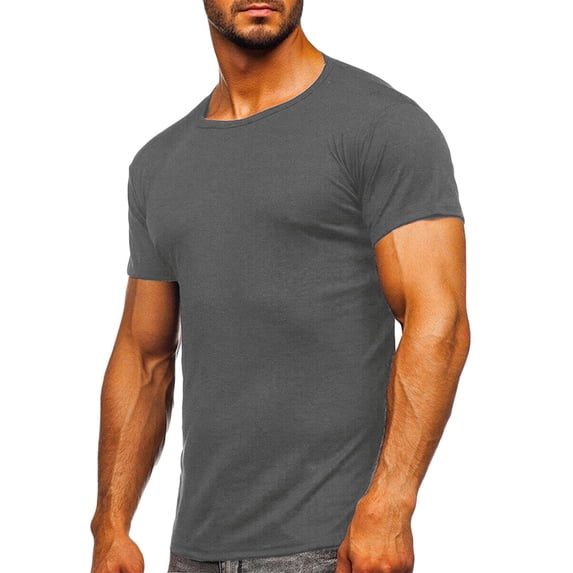 Fnnxeal Mens Ribbed Performance Muscle Tee - Fitted Stretch Breathable Short Sleeve Crew Neck T-Shirt for Gym, Wine,Size XL