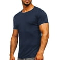 thumbnail image 1 of Fnnxeal Mens Ribbed Performance T-Shirt Fitted Stretch Breathable Crew Neck Short Sleeve Gym Tee Blue,Size M, 1 of 8