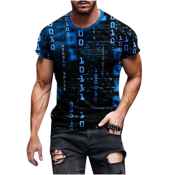 Fnnxeal Mens Slim Fit Bold Red Graphic Tee Streetwear Short Sleeve Crew Neck Drip Print Shirt Moisture Wicking,Size L