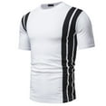 thumbnail image 1 of Fnnxeal Mens Slim Fit V-Neck Henley Short Sleeve T-Shirt with Contrast Trim Soft Cotton Polyester Blend Casual Athletic Black,Size 2XL, 1 of 4