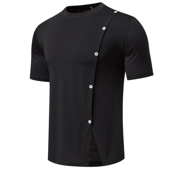 Fnnxeal Mens Slim Fit V-Neck Henley Short Sleeve T-Shirt with Contrast Trim Soft Cotton Polyester Blend Casual Athletic Wine Red,Size L