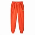 thumbnail image 1 of Fnnxeal Mens Sweatpants, Casual Slacks with Stretch Fall Winter Fleece Drawstring Orange Sweatpants for Men Size XL, 1 of 3