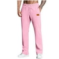 thumbnail image 1 of Fnnxeal Mens Sweatpants, Drawstring Fall Winter Casual Slacks with Stretch Fleece Pink Sweatpants for Men Size S, 1 of 5