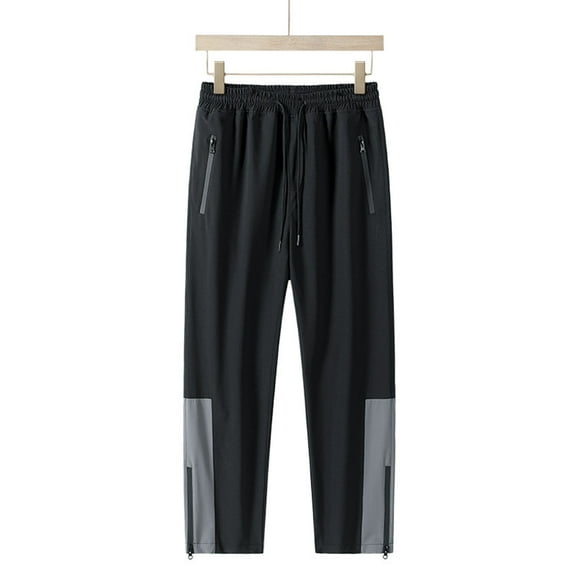 Fnnxeal Mens Sweatpants, Elastic Waist Drawstring Fall Winter Casual Slacks with Stretch Black Sweatpants for Men Size 3XL