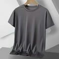 thumbnail image 1 of Fnnxeal Mens T-Shirts, Casual Short Sleeves Tees Big and Tall Shirt Relaxed Fit Solid Summer Dark Gray Shirt for Men Size 3XL, 1 of 8