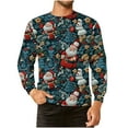 thumbnail image 1 of Fnnxeal Mens T-Shirts, Long Sleeve Print Fall Winter Christmas Shirt for Men Multicolor, 1 of 4