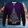 thumbnail image 1 of Fnnxeal Mens T-Shirts, Loose Print Fall Winter Long Sleeve Shirt for Men Purple, 1 of 5
