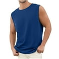 thumbnail image 1 of Fnnxeal Mens Tank Top Sleeveless Casual Lightweight Solid Summer Crew Neck Dark Blue Tank Tops for Men Size 2XL, 1 of 4