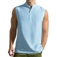 thumbnail image 1 of Fnnxeal Mens Tank Tops, Crew Neck Casual Tank Tops for Men Summer Shirts with Stretch Sleeveless Light Blue Tops Size 2XL, 1 of 8
