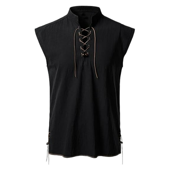 Fnnxeal Mens Tank Tops, Summer Shirts with Stretch Crew Neck Casual Tank Tops for Men Sleeveless Black Tops Size M