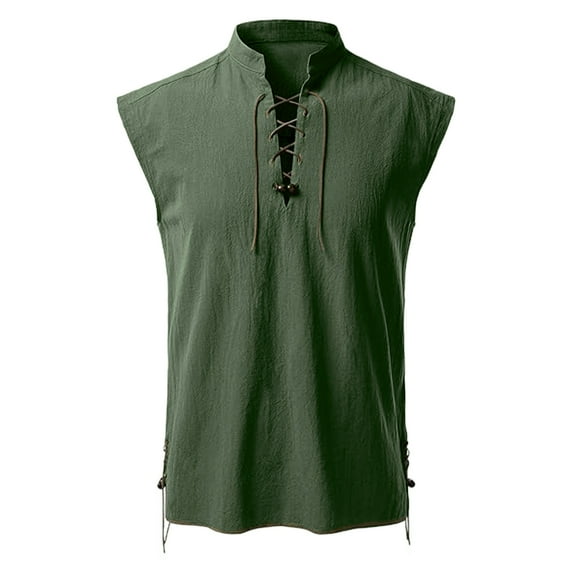 Fnnxeal Mens Tank Tops, Summer Shirts with Stretch Crew Neck Sleeveless Casual Tank Tops for Men Army Green Tops Size 2XL