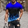 thumbnail image 1 of Fnnxeal Mens Yellow Flame Graphic Stretch Tee Ombre Gradient Streetwear Crewneck Short Sleeve T-Shirt Big Tall Sizes S-7XL,Size M, 1 of 5