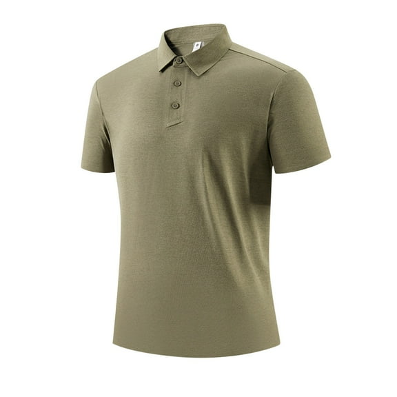 Fnnxeal Polo Shirts for Men, Big and Tall Shirt Casual Short Sleeves Summer Collared Mens Brown Polo Shirts Size L