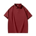 thumbnail image 1 of Fnnxeal Polo Shirts for Men, Casual Short Sleeves Big and Tall Shirt Collared Summer Mens Wine Polo Shirts Size L, 1 of 3