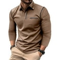 thumbnail image 1 of Fnnxeal Polo Shirts for Men, Collared Cotton Casual Outdoor Fall Winter Mens Khaki Button Shirts Size M, 1 of 8