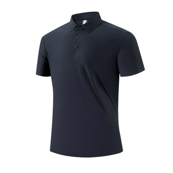 Fnnxeal Polo Shirts for Men, Summer Short Sleeves Big and Tall Shirt Casual Collared Mens Dark Blue Polo Shirts Size 3XL