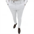thumbnail image 1 of Fnnxeal Slim Suit Pants for Men Business Casual Pull-On Button Waist Solid Long Pants White Pants for Men Size XL, 1 of 5