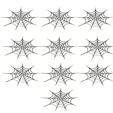 Fnochy 10 Pcs Halloween Decorations Spider Web Cobweb Die Cut Vinyl Decal, Sticker For Car Truck Motorcycle Window Bumper Wall Decor, Size- [4.88x7.87 In]