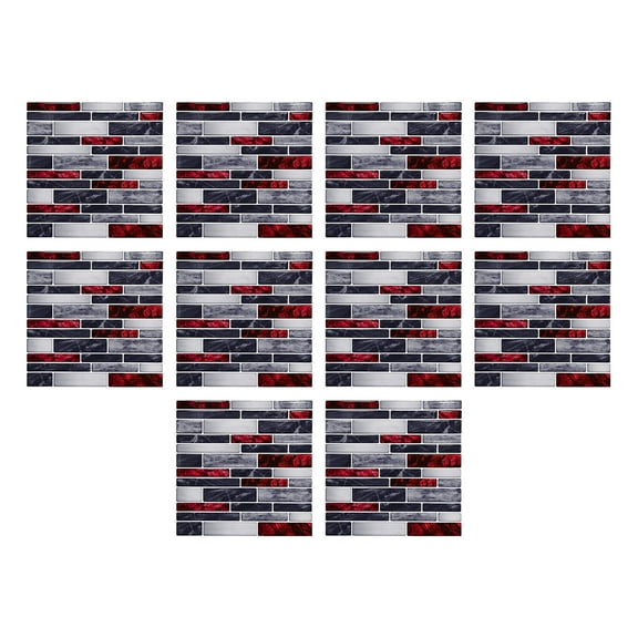 Fnochy 10-Sheet Subway Tile Peel and Stick Backsplash for Kitchen, 3.9"x3.9" Self Adhesive Wall Tiles Sticker on Back Splashes for Bathroom Gray Marble Design