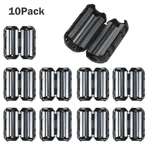 Fnochy 10PCS Clip On Ferrite Core RFI Noise Filter for 5mm Cable, EMI Suppressor for Power Audio Data Cables, Signal Booster, Removable Shield