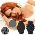 thumbnail image 1 of Fnochy 1PC Reusable Sanitary Pads, Charcoal Fiber Menstrual Cloth Pads, Leakproof Washable Feminine Pads, Eco-Friendly High Absorption, Comfortable & Soft for Daily Use, 1 of 2