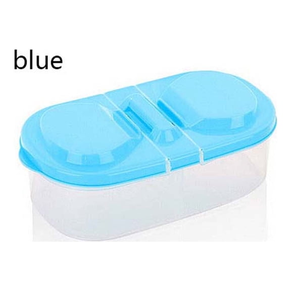 Fnochy 2-Compartment Snack Containers with Fit Lids - Reusable, Durable BPA -Free, Freezer and Dishwasher-Safe Meal Prep Food Storage, for Snacks On the Go for Work and Travel - (Blue)