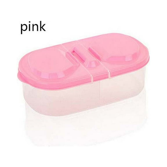 Fnochy 2-Compartment Snack Containers with Fit Lids - Reusable, Durable BPA -Free, Freezer and Dishwasher-Safe Meal Prep Food Storage, for Snacks On the Go for Work and Travel - (Pink)