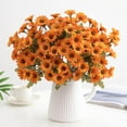 thumbnail image 1 of Fnochy 2 PCS Artificial Daisy Mums Flowers, Outdoor UV Resistant Fake Silk Flowers No Fade, for Outside Home DIY Garden Porch Window Box Decor (Orange), 1 of 9
