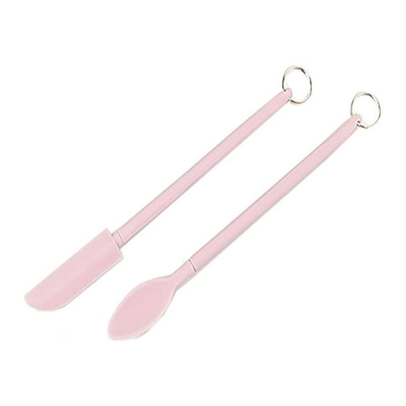 Fnochy 2 Pcs Silicone Spatula Set, Mini Jar Scraper Small Silicone Spatula Makeup Spatula, Mini Spatula Lotion Stirrer Get from Food Bottles Beauty Products