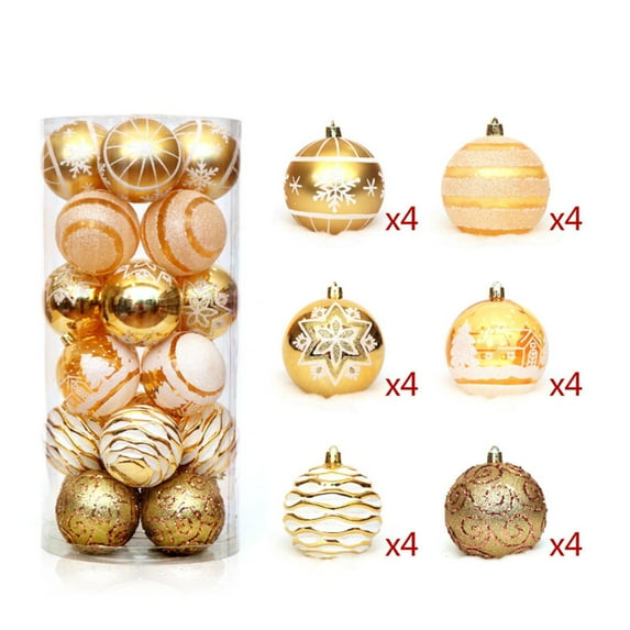 Fnochy 24Pcs Shatterproof Christmas Tree Ball Ornaments, 2.36" Baubles - Bulk Set for Holiday Party and Wedding Decor