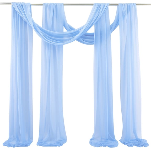 Fnochy 2Pcs Wedding Arch Drapes Wedding Arch Draping Fabric, Halloween Chiffon Fabrc Curtain Archway Backdrop Tent Ceiling Drapes, for Parties Sheer Drapery Curtains Halloween Decor - Pure Colour