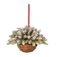 thumbnail image 1 of Fnochy 3.15 inch Artificial Christmas Hanging Basket, LED Lights, Decor with Pine Cones and Red Berries for Indoor Outdoor Holiday, 1 of 3