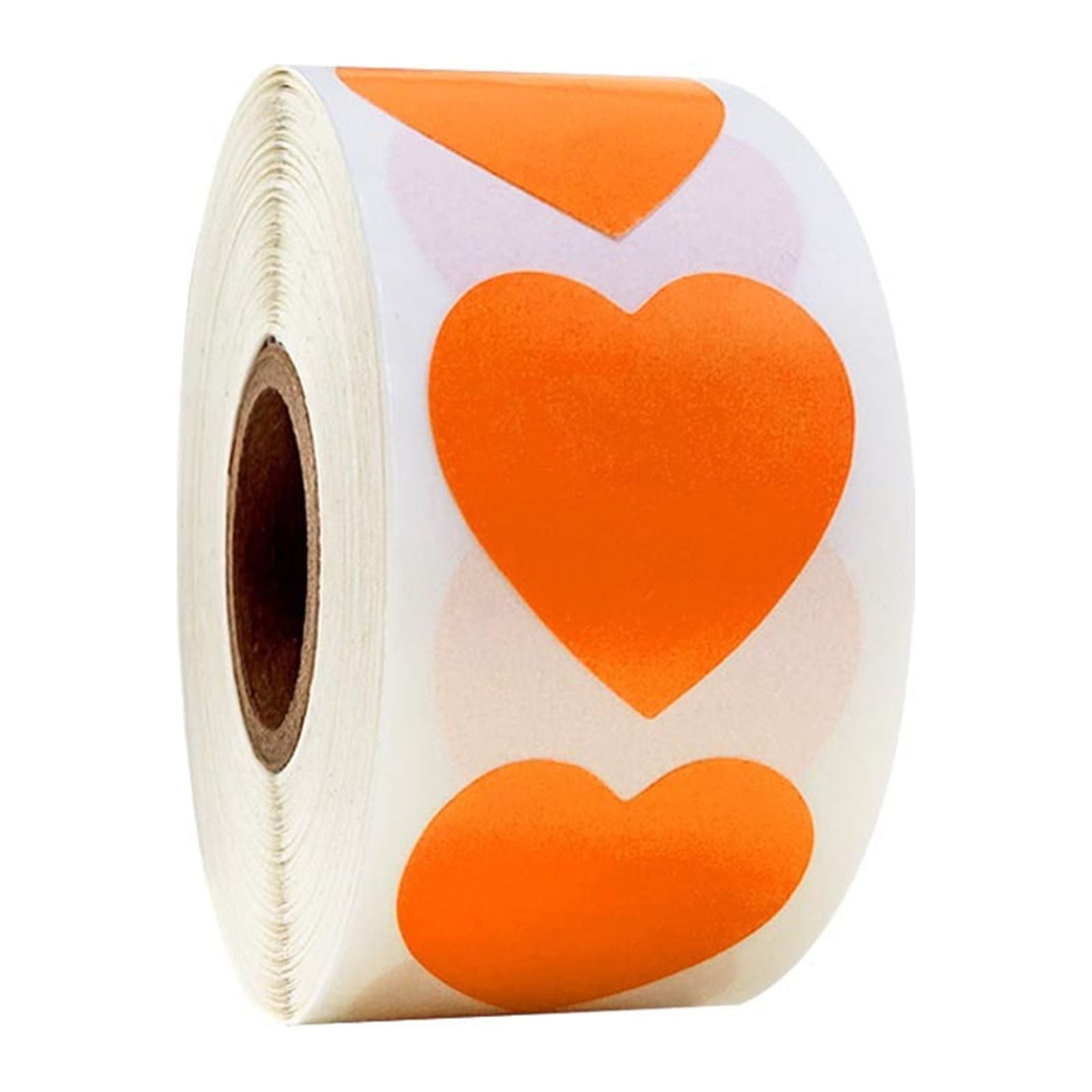 Fnochy 500 PCS Orange Heart Shaped Sticker Labels with Perforation Line ...