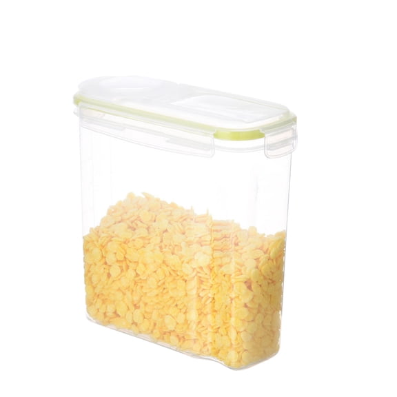 Fnochy Airtight Food Storage Container with Snap-in Lid for Grains, Flour, Rice, Beans - Transparent, Dishwasher Safe, Ergonomic Design, Measurement Markings, Keeps Food Fresh & Organized