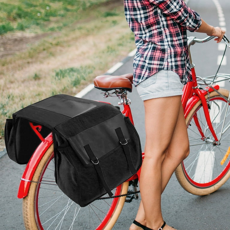 Fnochy Back to College Bike Hanging Bag Bike Rear Rack Bag Large Capacity Waterproof Bike Trunk Bag Bike Saddle Shopping Bag Support Width Less