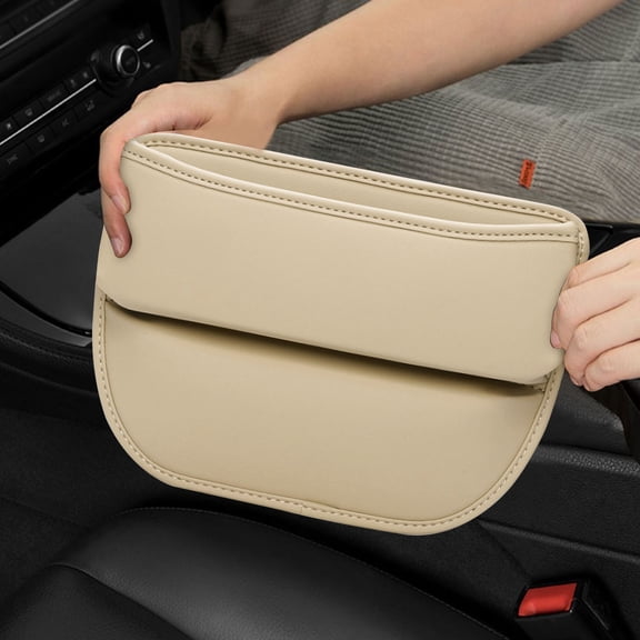 Fnochy Back to School Car Seat Gap Filler, PU Leather Car Seat Organizer Adjustable Console Gap Filler Storage Box, Multifunctional Car Organizer Accessories for Phone Sunglasses Keys Cards