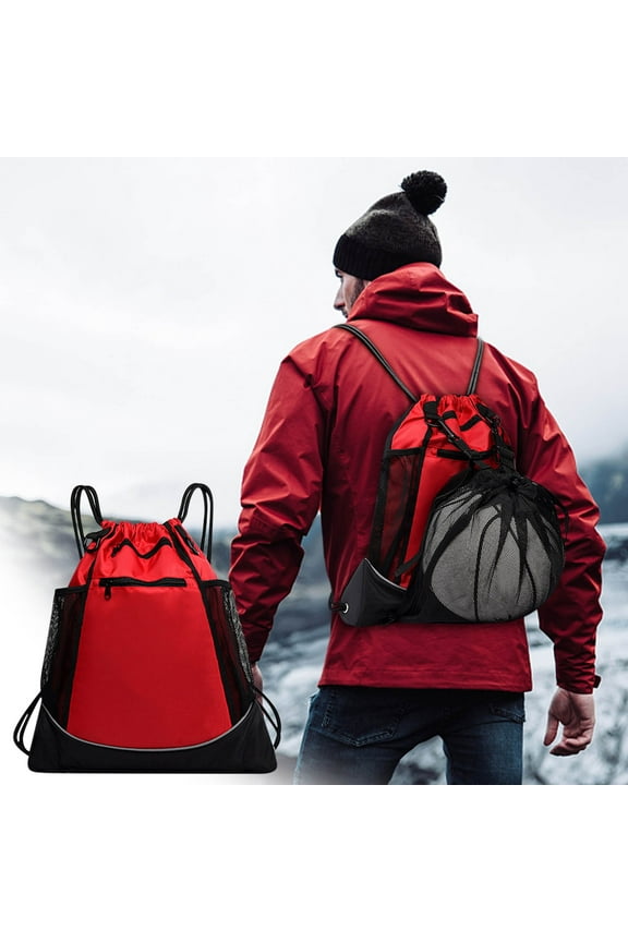 Basketball Training Bag Multifunctional Backpack Sports Drawstring Bag Lightweight Travel Storage Bag - Waterproof, Adjustable, Versatile Design for Athletes