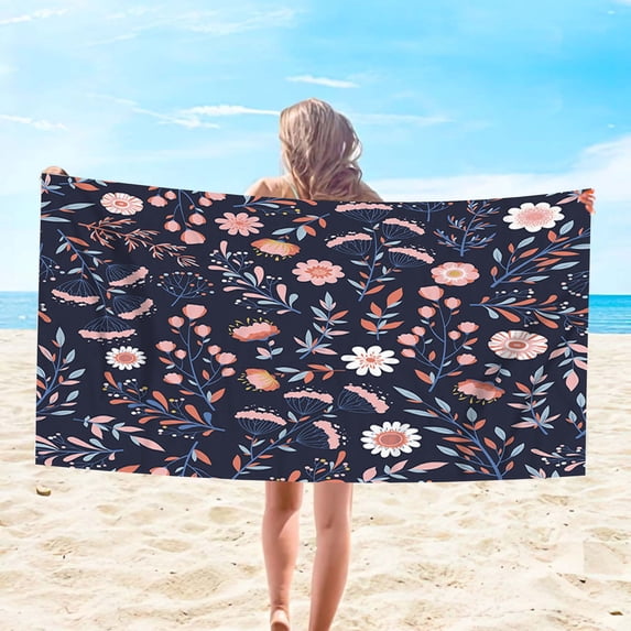Fnochy Beach Towel Oversized Sandproof Microfiber Super Lightweight Quick-Dry Compact Travel Towel for Pool Gym Yoga Camping Outdoor Activities