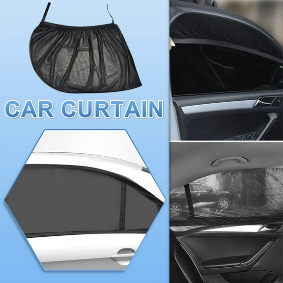 Fnochy Car Window Tent Sun Shade Insect Screen UV Protection Breathable Mesh Universal Fit, All-Inclusive Side Protection Easy Install Foldable for Travel & Outdoor (1 Pair)