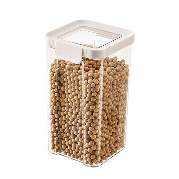 Fnochy Cereal Containers Storage, Airtight Food Storage Container with Lid for Kitchen & Pantry Organization, Clear Plastic Canister Great for Snacks, Sugar, Leak-proof with White Locking Lids