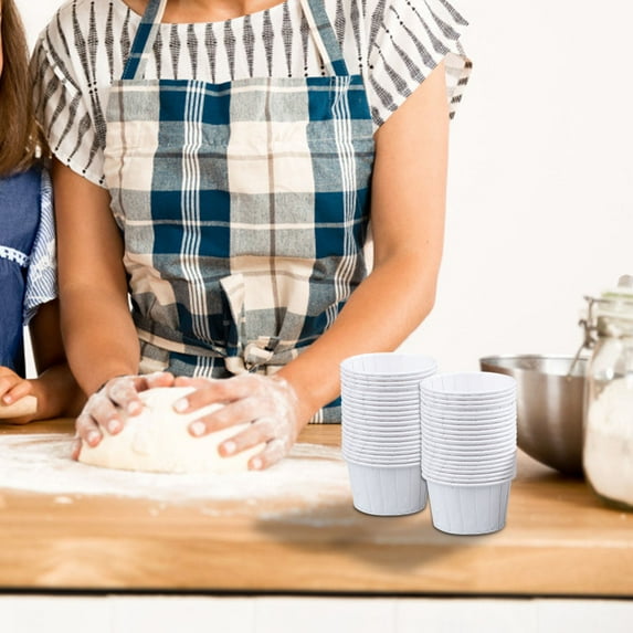 Fnochy Clearance 50PCS Large Flanged Baking Cups, High-Temperature Cupcake Liners, Food-Grade Coated Paper, Oven-Safe Dessert Containers for Muffins, Cakes, Puddings