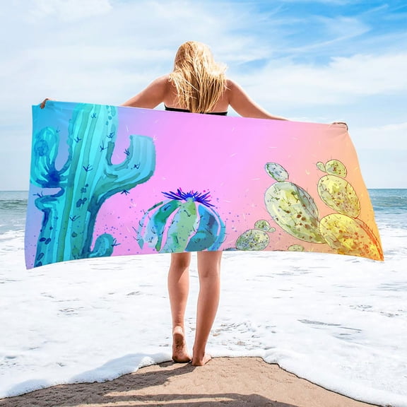Fnochy Clearance Beach Towels Oversized Super Lightweight Sandproof Quick-Dry Microfiber Towel for Travel Swimming Pool Camping Outdoor Portable Activities