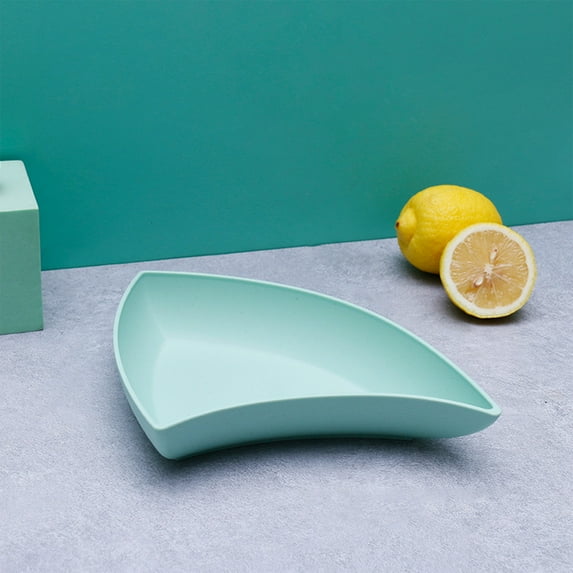 Fnochy Clearance Bent Shape Plates, Lightweight Plastic Dinner Plates, Dishwasher & Microwave Safe, Reusable Kitchen Plates, Perfect for Camping & Outdoor Use - 7.1x7.5 Inches