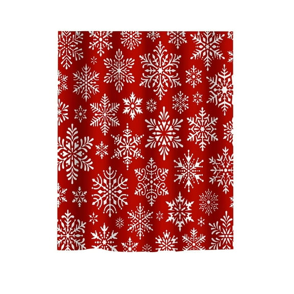Fnochy Clearance Christmas Shower Curtain, Winter Snowflake Bathroom Decor, Holiday Theme Waterproof Polyester, Easy Install & Clean, Perfect for Festive Home Decoration