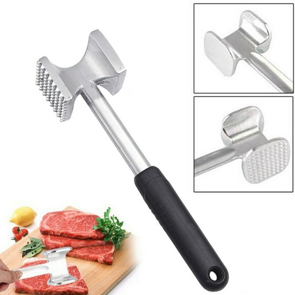 Fnochy Clearance Double Sided Meat Tenderizer Mallet Kitchen Tool For Beef Pork Chicken Garlic Ginger Ice Nuts Heavy Duty Aluminum Alloy With Plastic Handle
